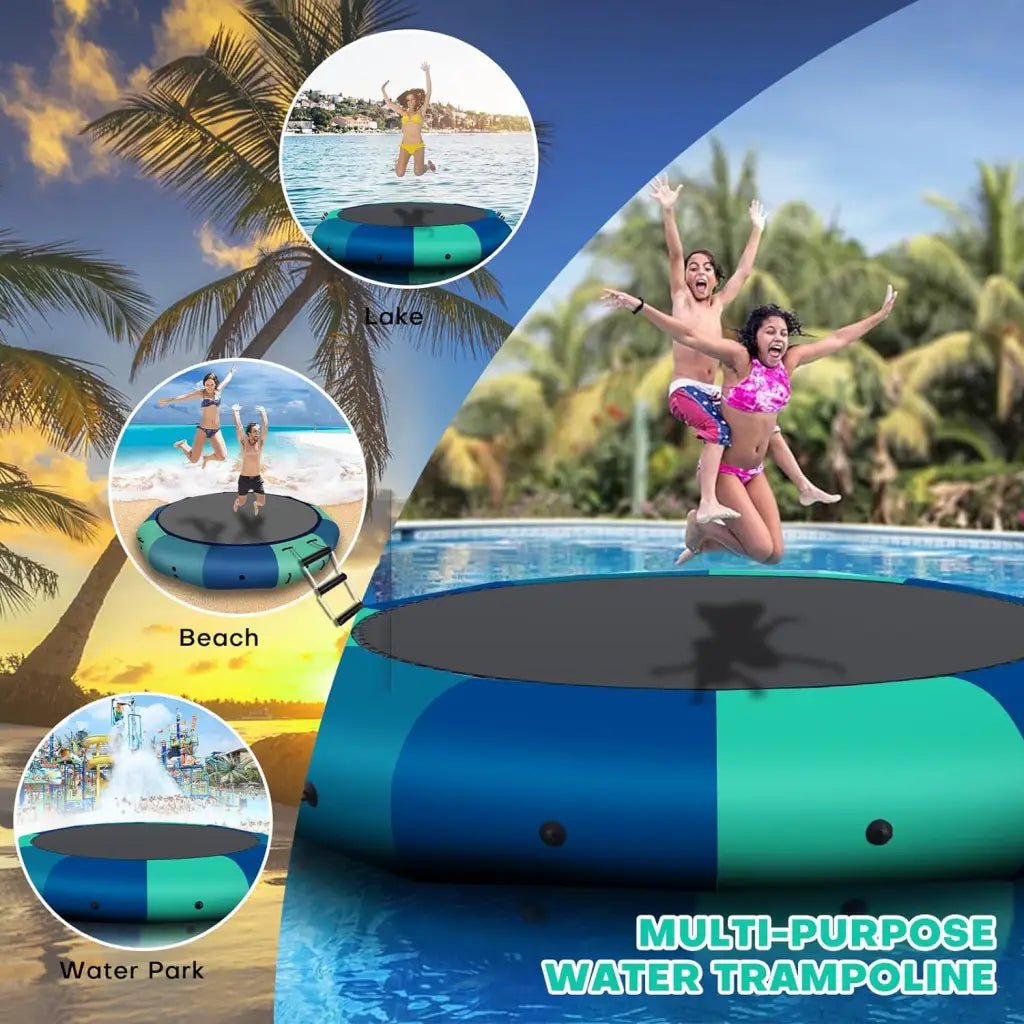 10FT Inflatable Water Trampoline for lakes, beaches, and water parks