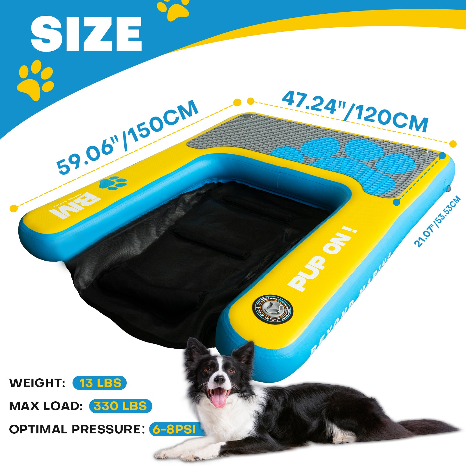 AQUAPAW Dog Pool Ramp - Inflatable Water Ramp for Docks and Boats