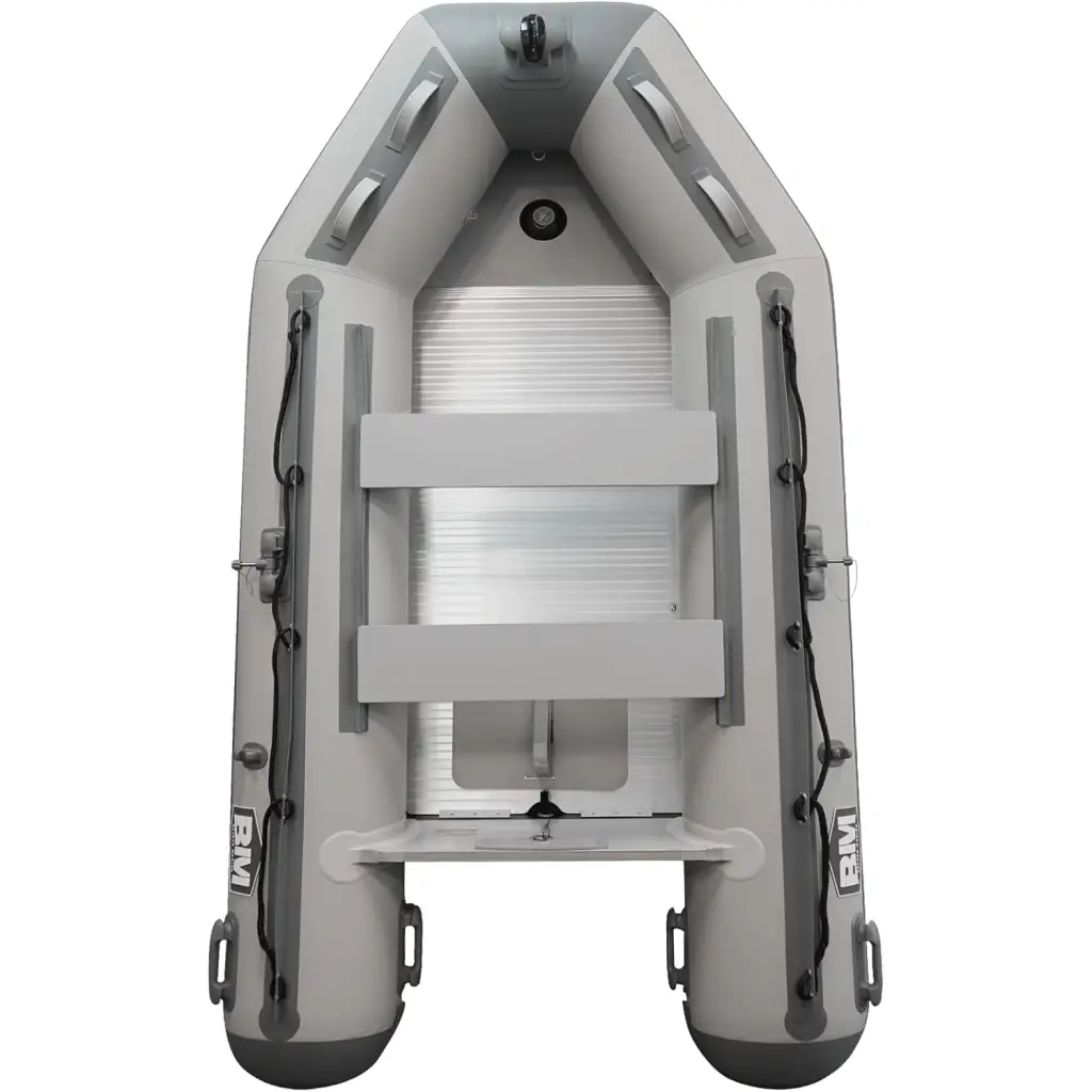 Beyond Marina Inflatable Dinghy Boat for Fishing and Relaxation in gray color