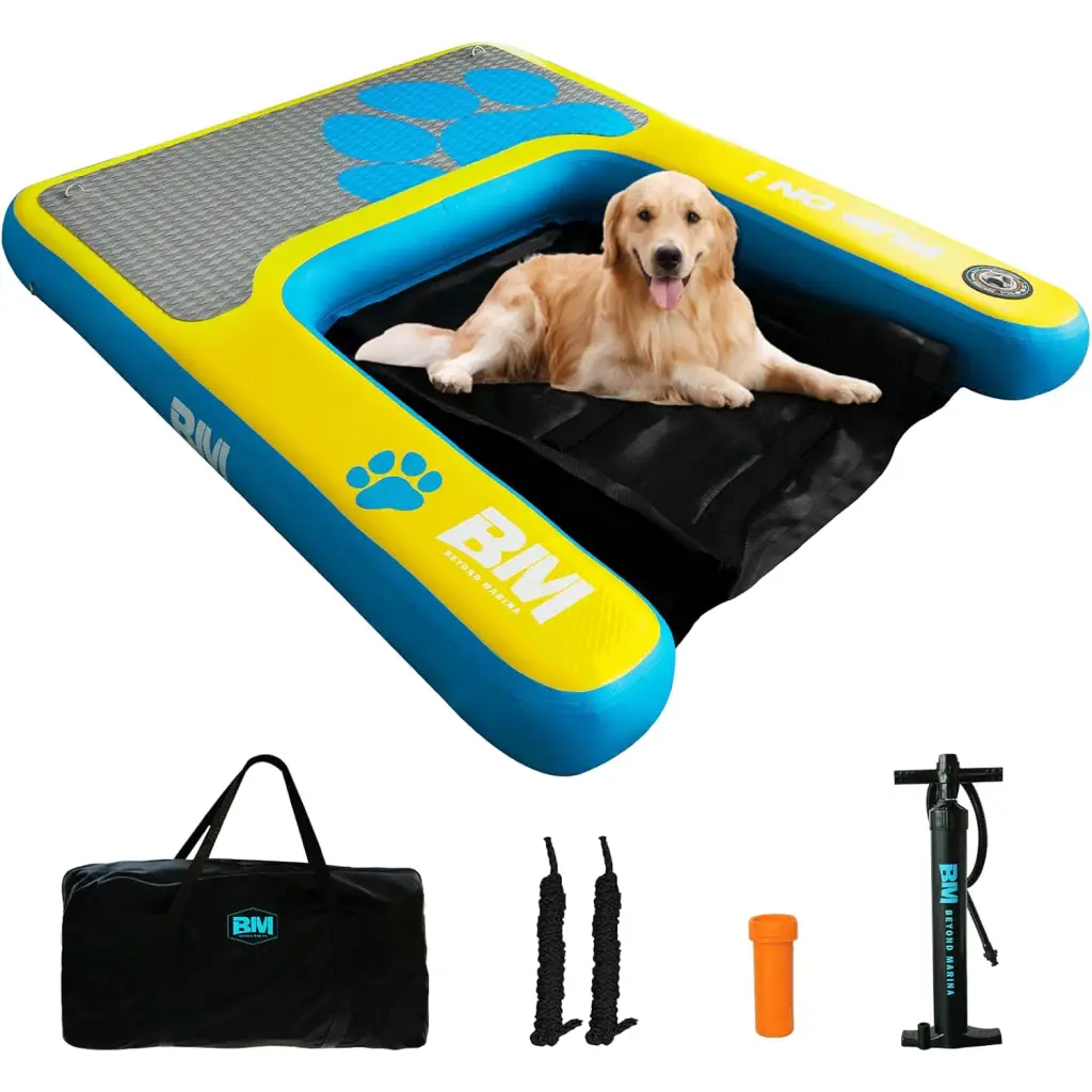 Beyond Marina Inflatable Dog Pool Ramp with accessories for safe water adventures