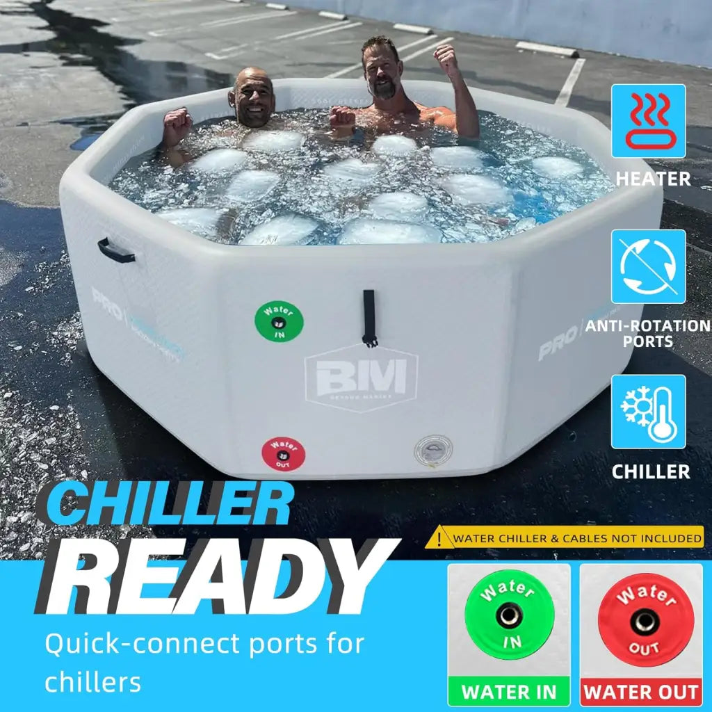 Inflatable Ice Bath Tub HyperChill OctaPlunge with drop stitch material for athletes