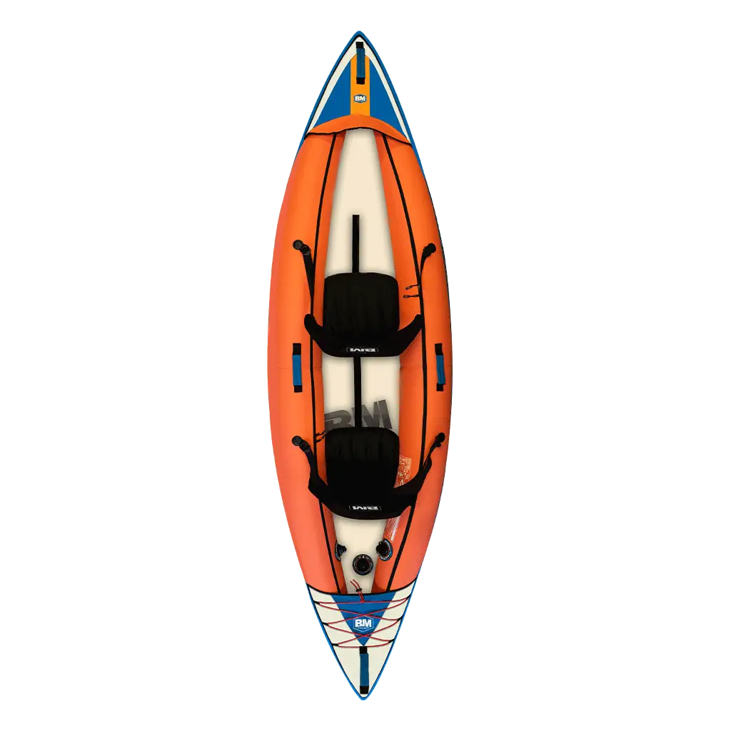 Orange and white inflatable tandem kayak for ultimate water adventures, Ranger 11.15 FT